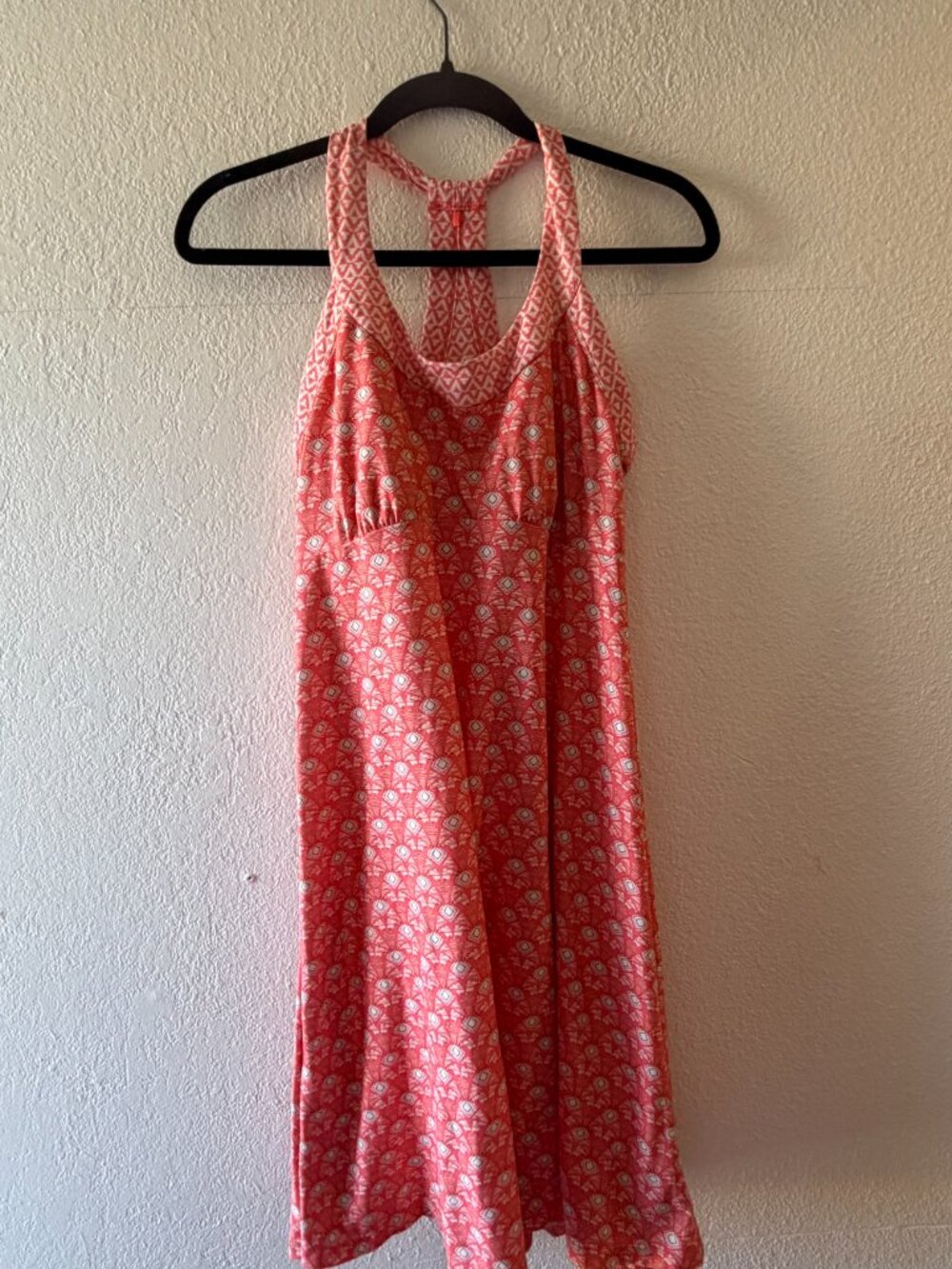 Prana Orange Patterned Cali Tank Dress, Size M